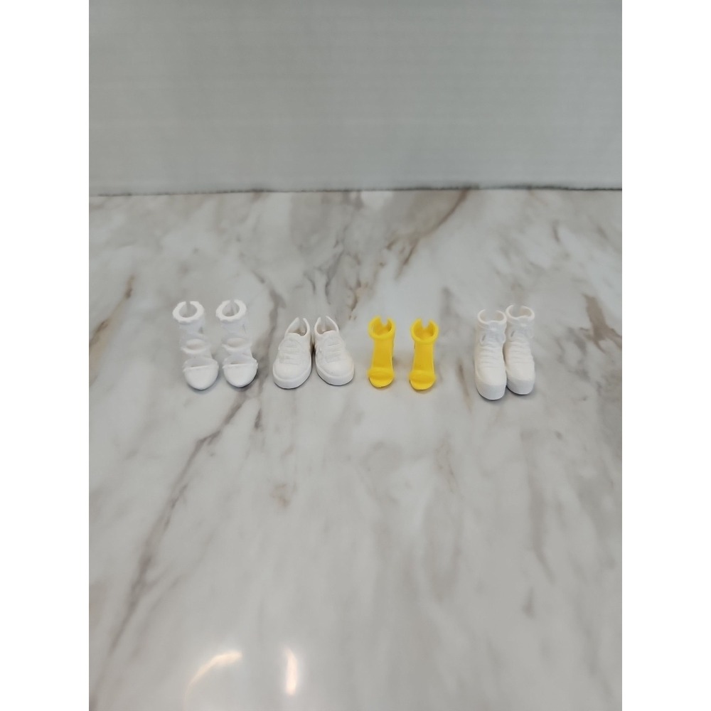 Barbie Doll Shoe Lot Tennis Shoes, Yellow Heels High Tops
